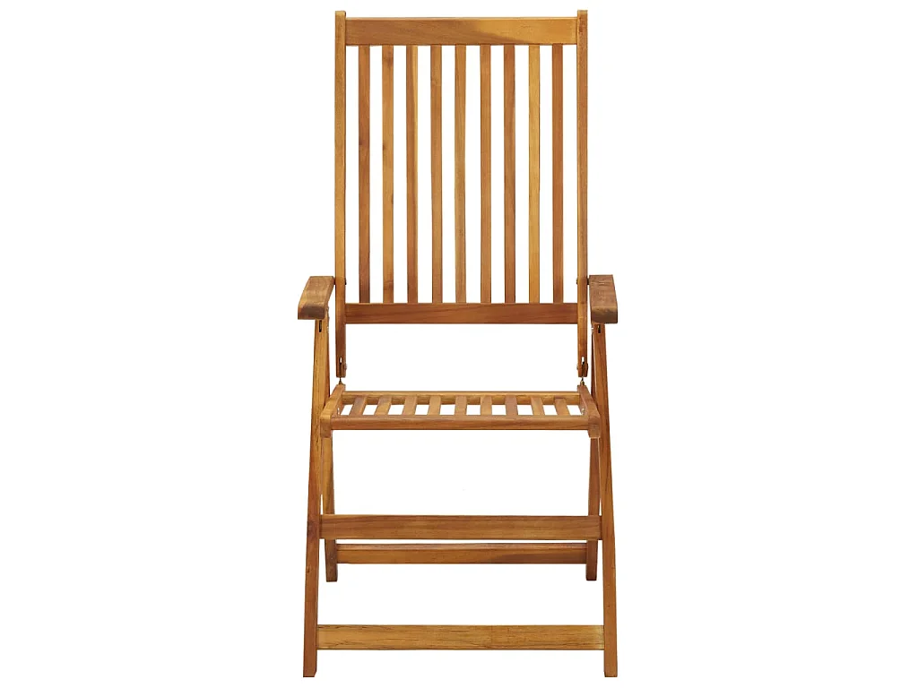 Verstelbare klapstoelen (2 stuks) met kussens, gemaakt van massief acaciahout