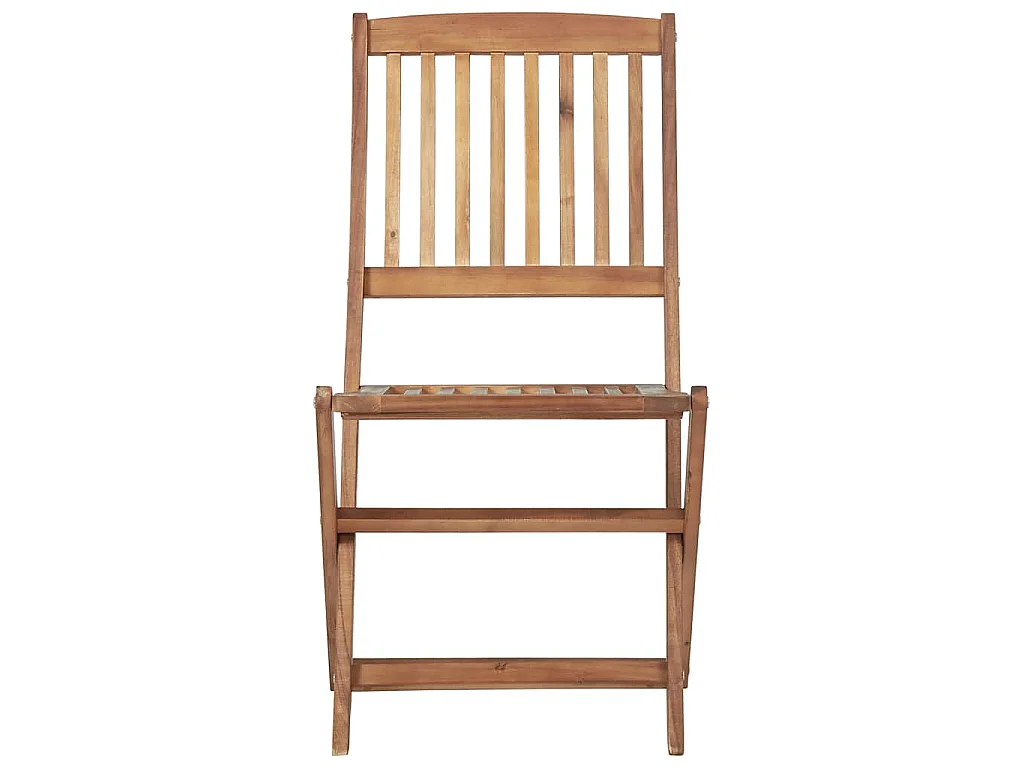 Chaises pliantes 4 pièces avec coussins en bois d'acacia massif