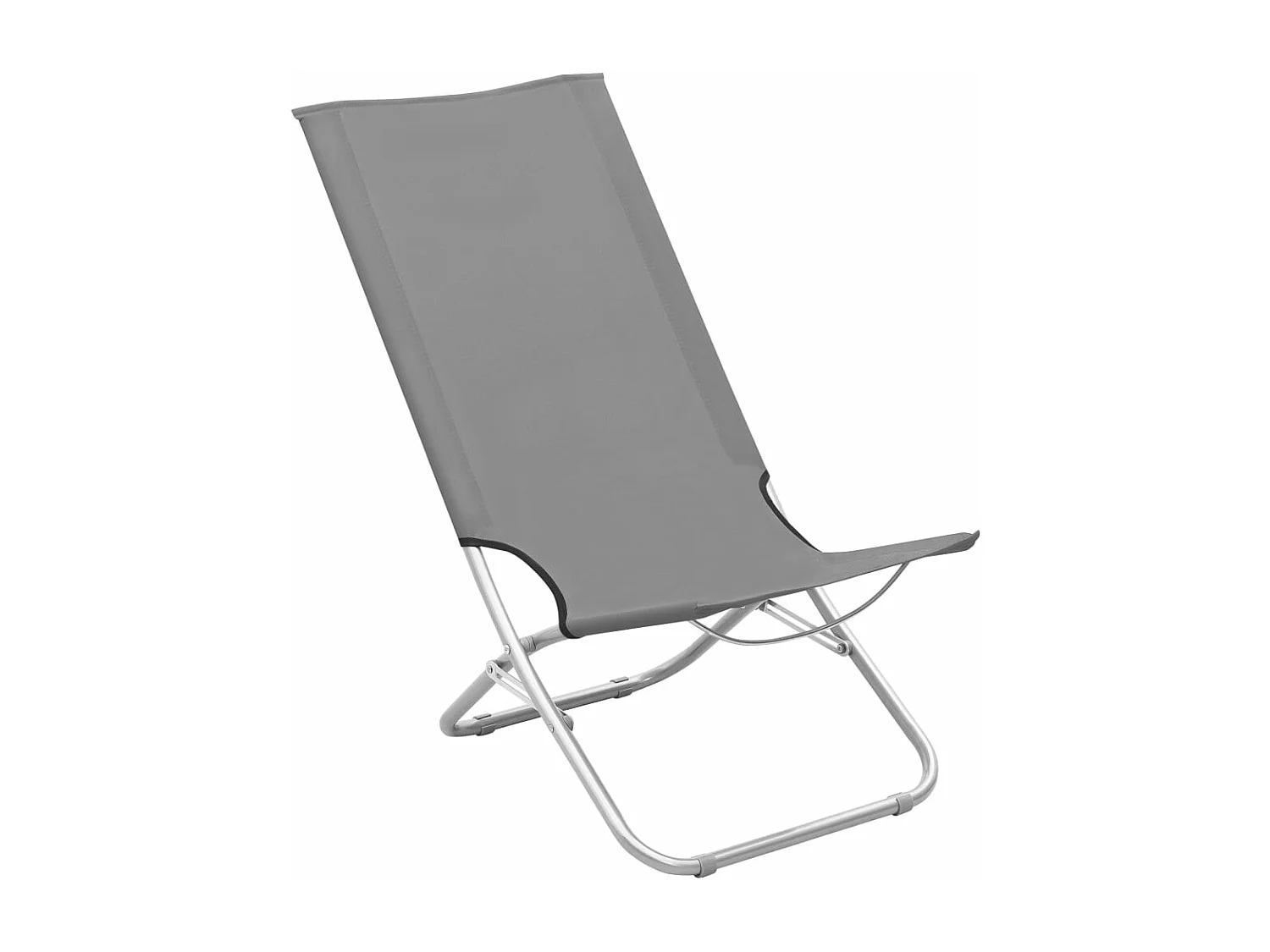 Cadeiras de praia dobráveis 2 pcs tecido cinzento