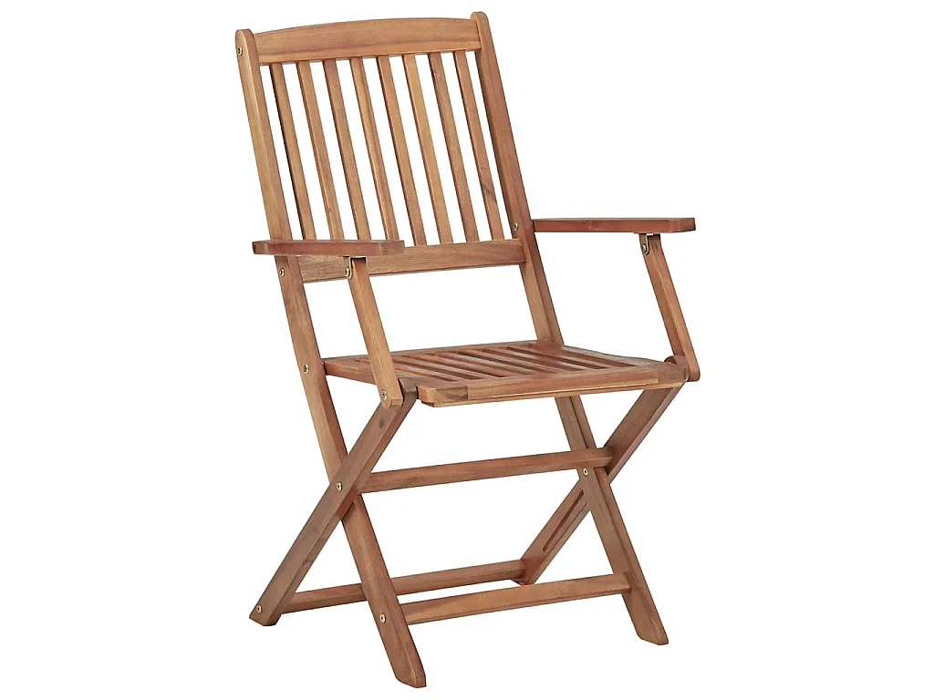 Chaises pliantes 4 pièces avec coussins en bois d'acacia massif
