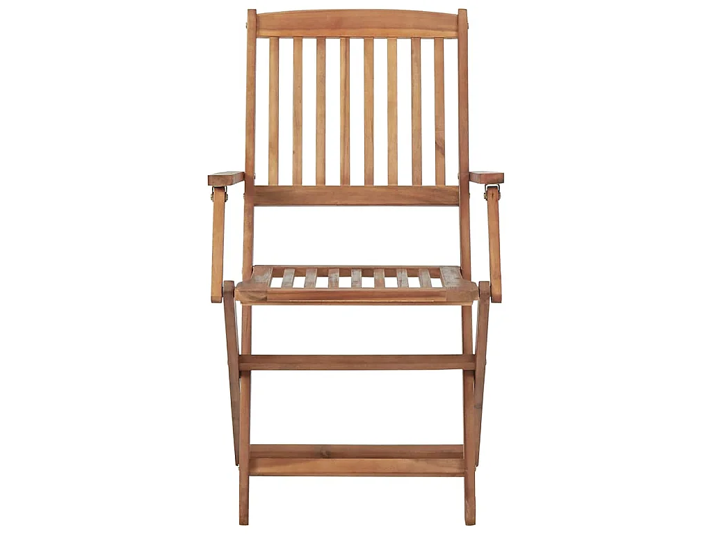 Chaises pliantes 4 pièces avec coussins en bois d'acacia massif