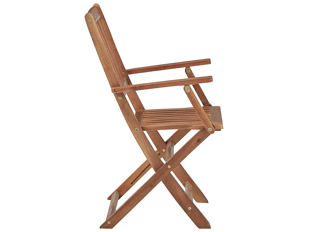 Chaises pliantes 4 pièces avec coussins en bois d'acacia massif