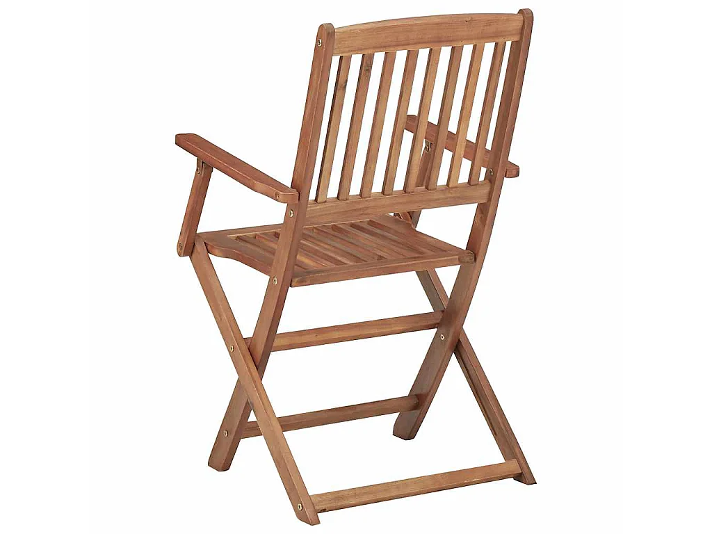 Chaises pliantes 4 pièces avec coussins en bois d'acacia massif