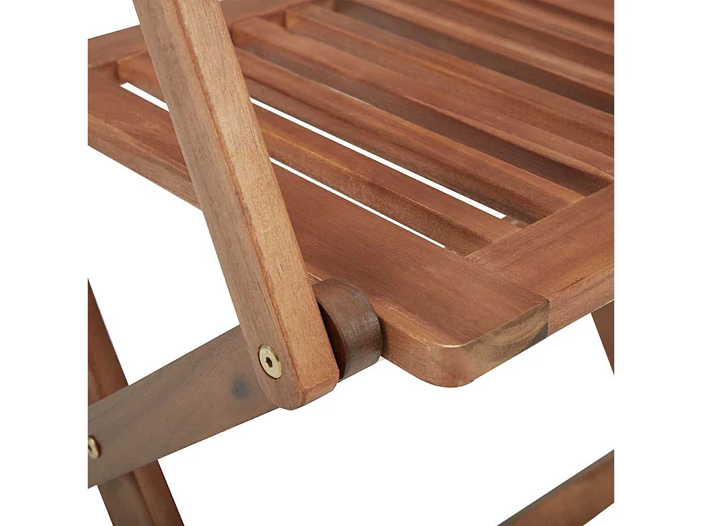 Chaises pliantes 4 pièces avec coussins en bois d'acacia massif