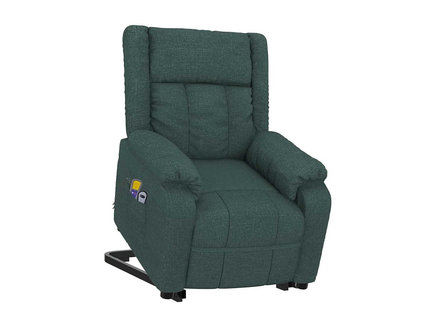 Massagesessel mit Aufstehhilfe Dunkelgrün Stoff
