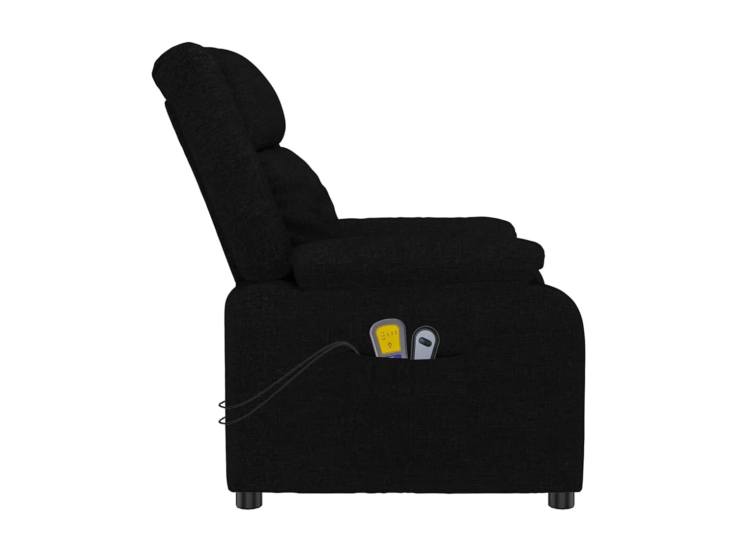 Fauteuil électrique de massage Noir Tissu