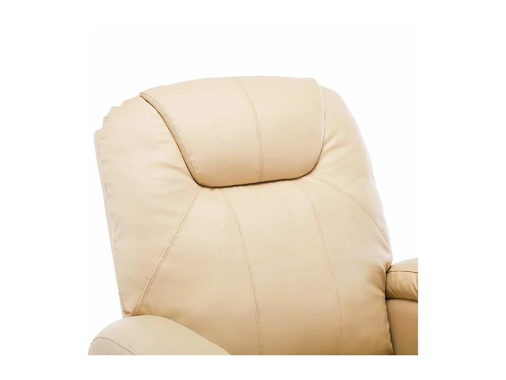 Fauteuil à bascule de massage Crème Similicuir