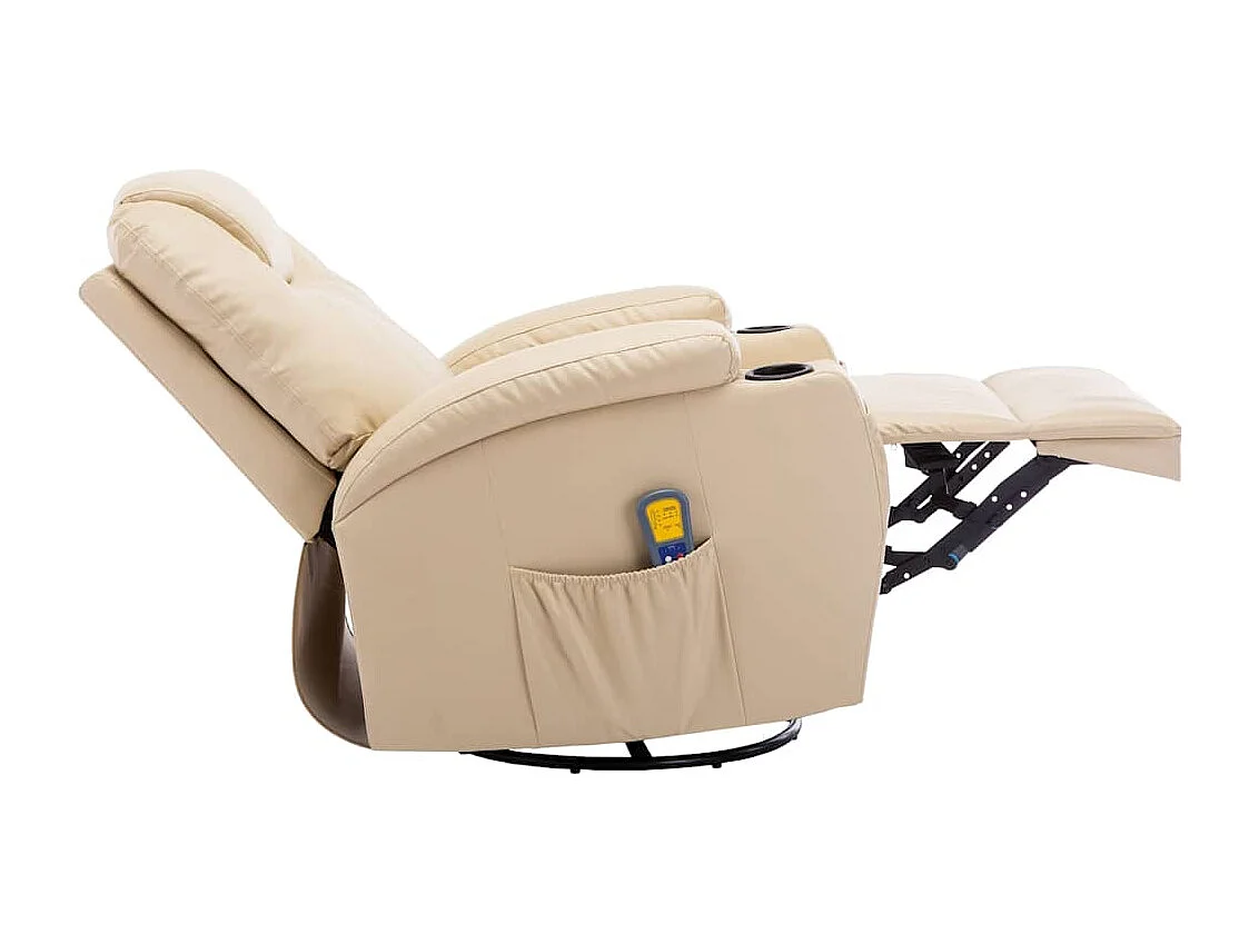 Massage-Schaukelsessel Creme Kunstleder