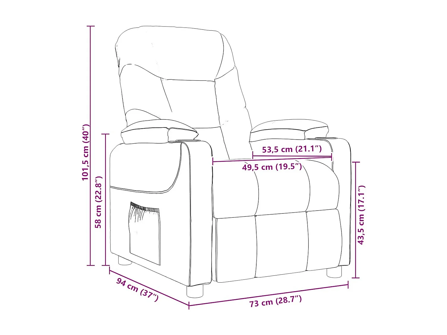 Fauteuil de massage Rouge bordeaux Tissu