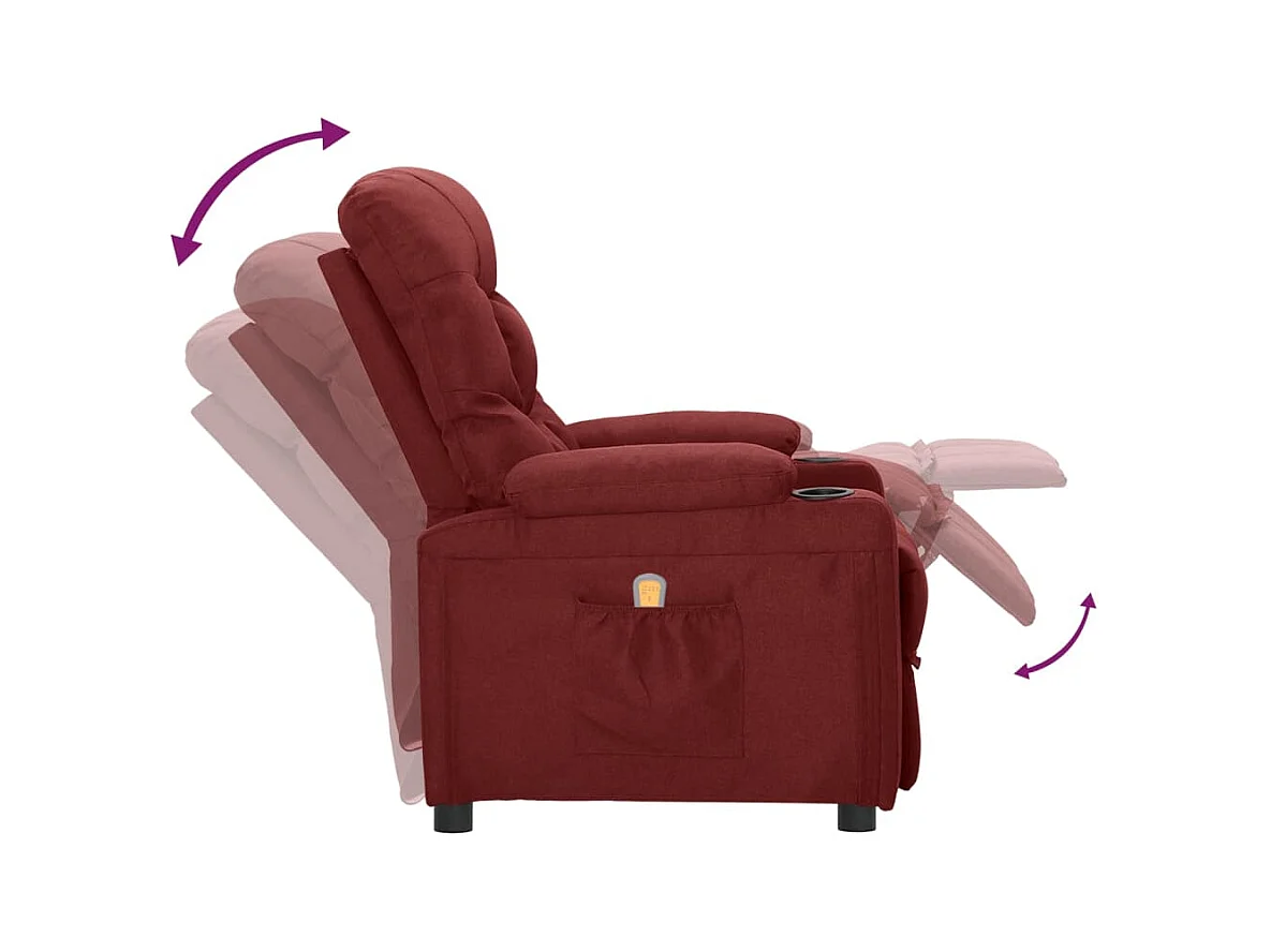 Massagesessel Weinrot Stoff