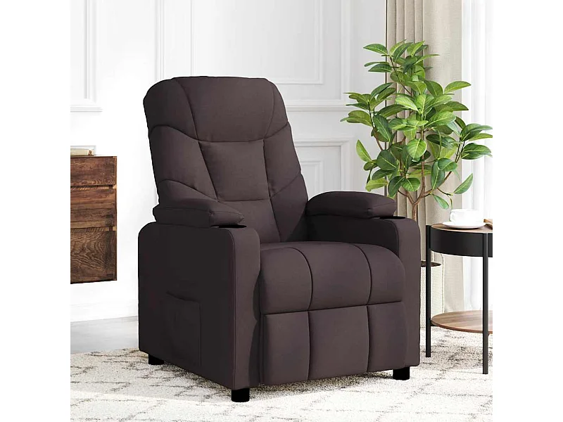 Fauteuil de massage Marron foncé Tissu