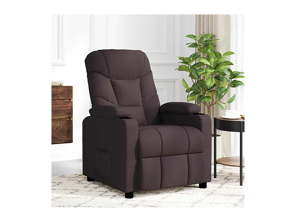 Fauteuil de massage Marron foncé Tissu