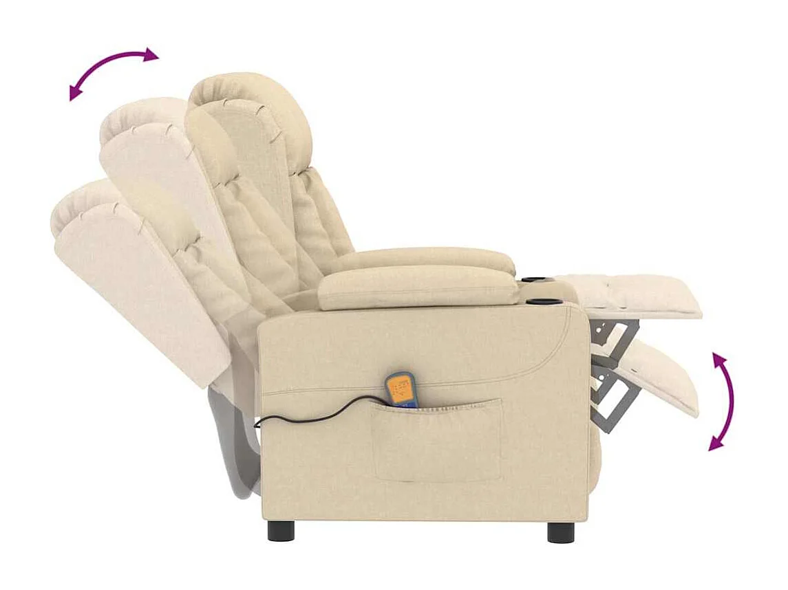 Fauteuil de massage Crème Tissu