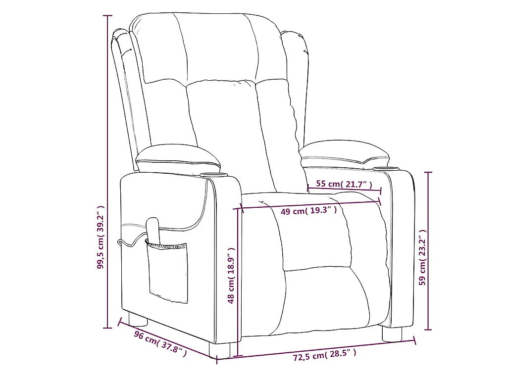 Fauteuil de massage Crème Tissu