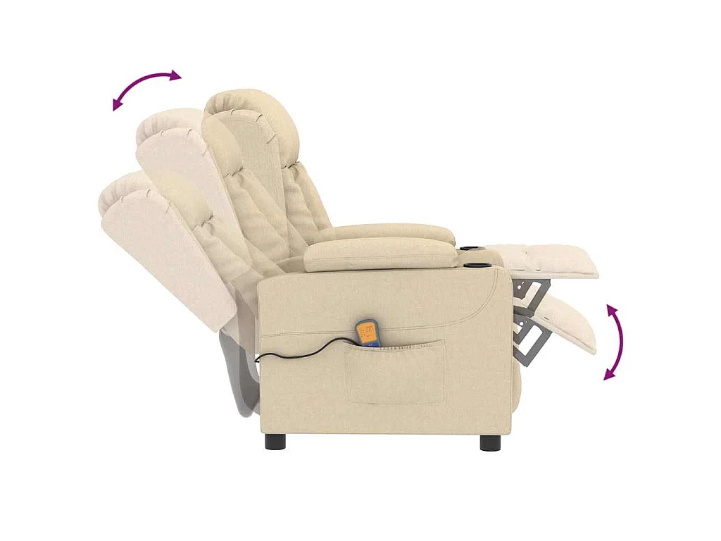 Fauteuil de massage Crème Tissu
