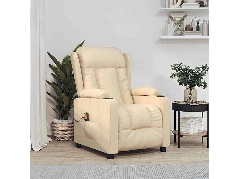 Massagestoel stof crèmekleurig