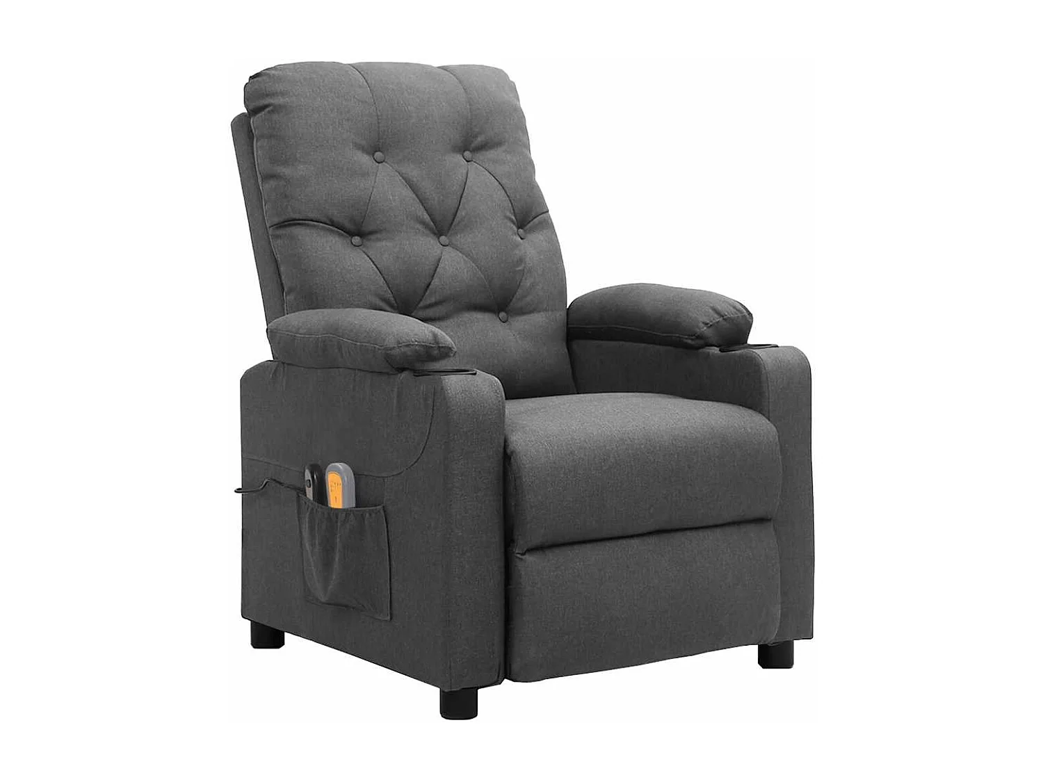 Massagesessel Elektrisch Hellgrau Stoff