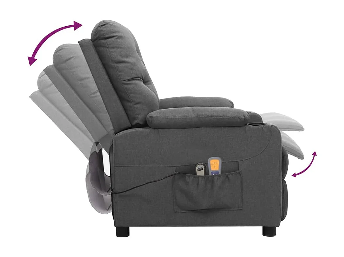 Massagesessel Elektrisch Hellgrau Stoff