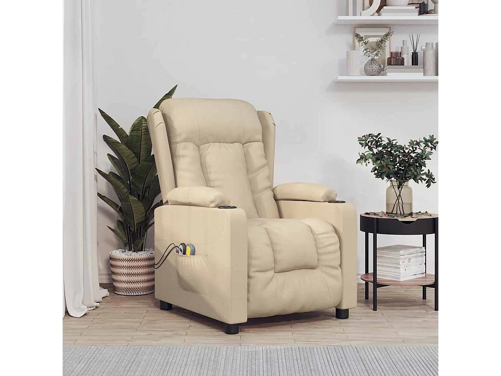 Massagesessel Elektrisch Creme Stoff