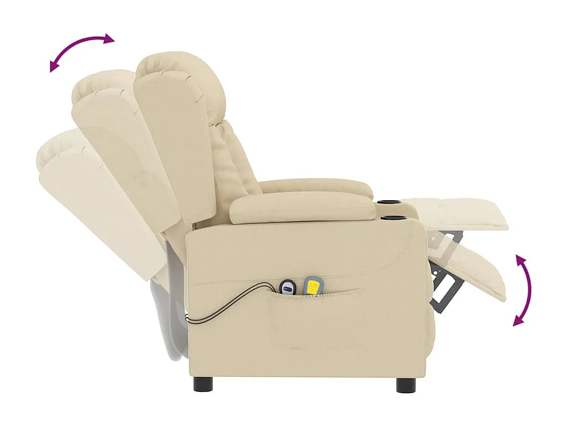 Massagesessel Elektrisch Creme Stoff