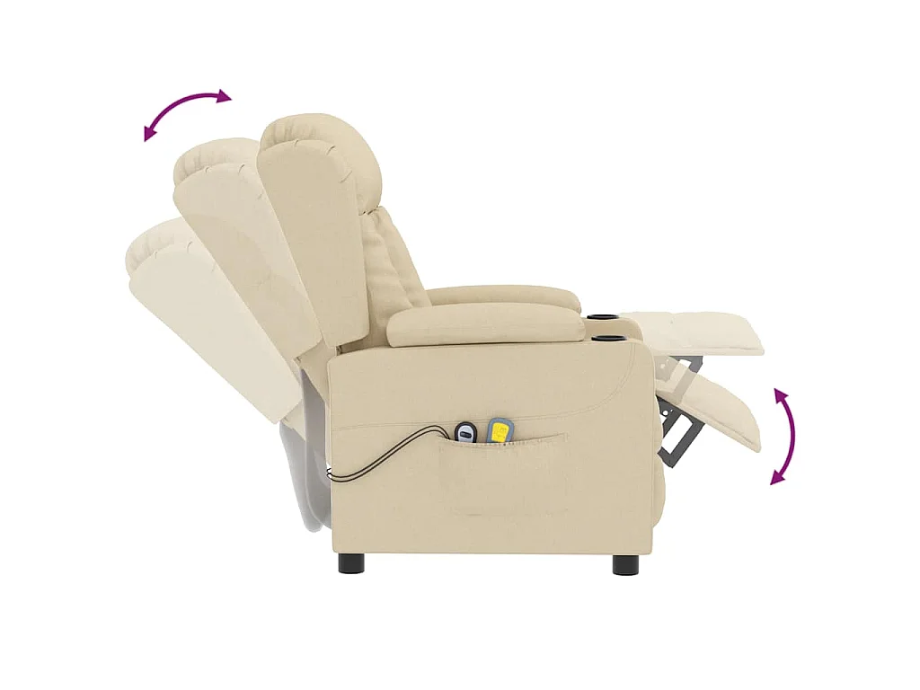Fauteuil électrique de massage Crème Tissu