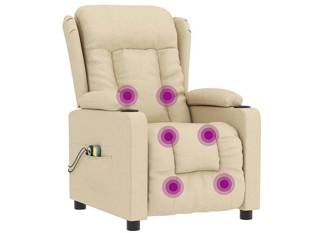 Fauteuil électrique de massage Crème Tissu