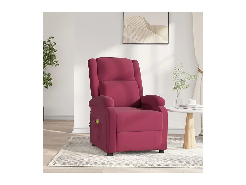 Fauteuil électrique de massage Bordeaux Velours