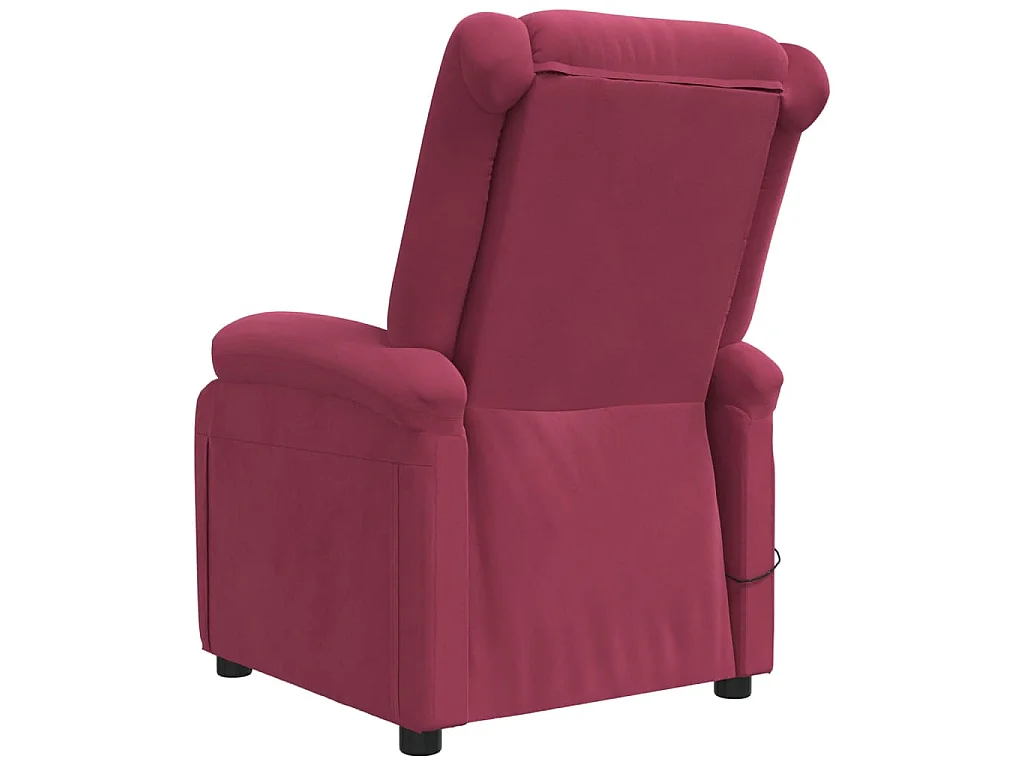 Poltrona de massagens elétrica veludo vermelho tinto