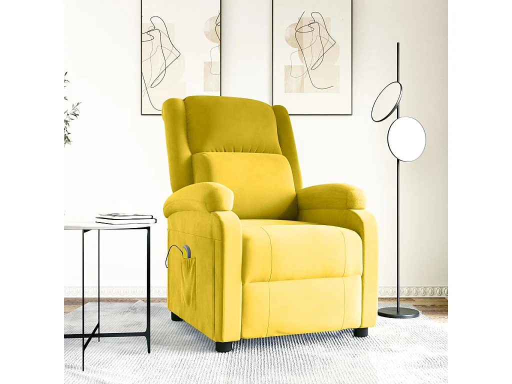 Fauteuil de massage Jaune Velours