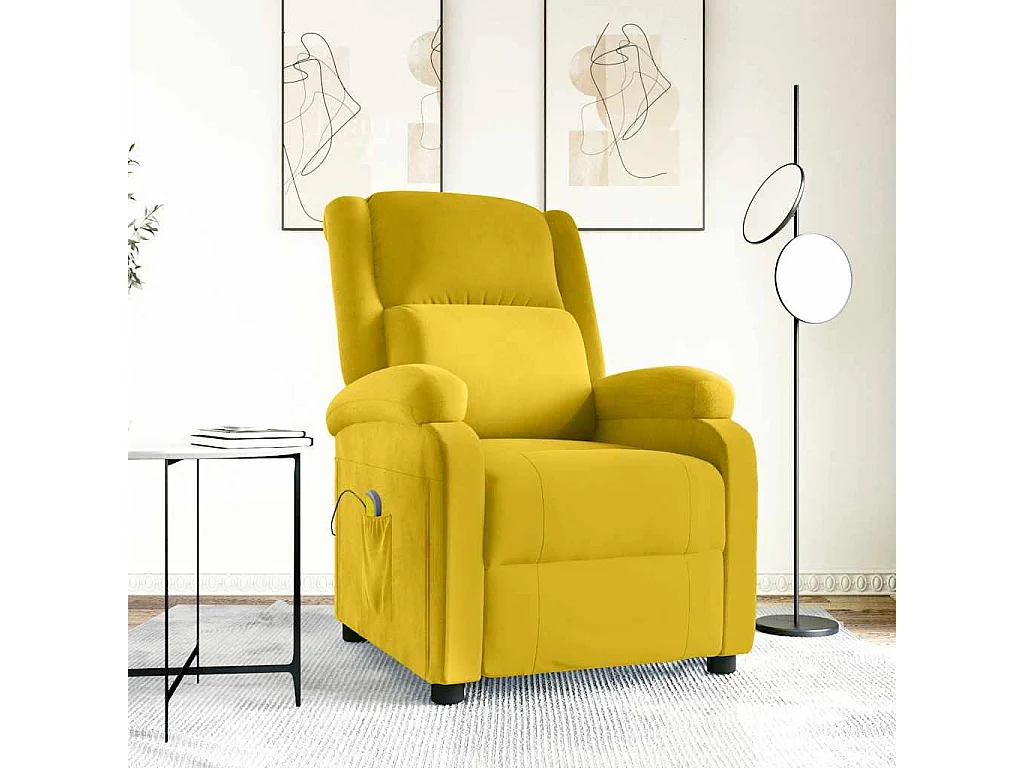 Fauteuil de massage Jaune Velours