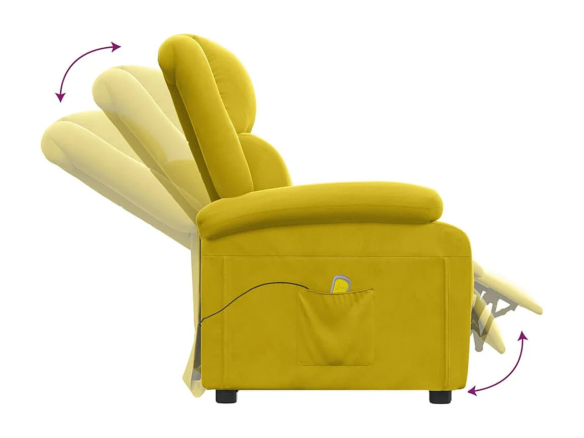Fauteuil de massage Jaune Velours