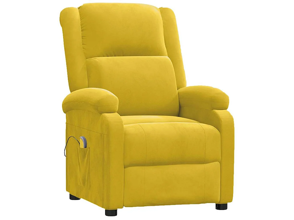 Poltrona Massaggiante Gialla in Velluto