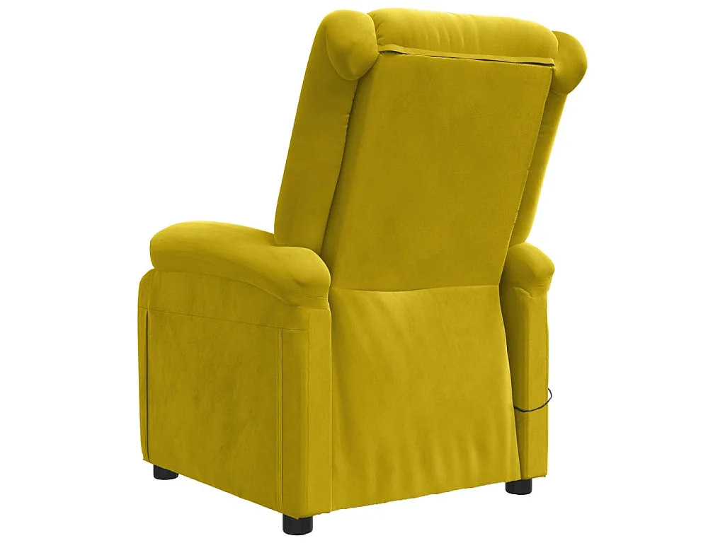 Poltrona Massaggiante Gialla in Velluto