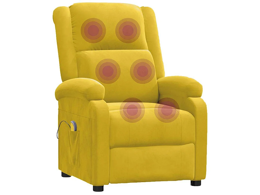 Poltrona Massaggiante Gialla in Velluto