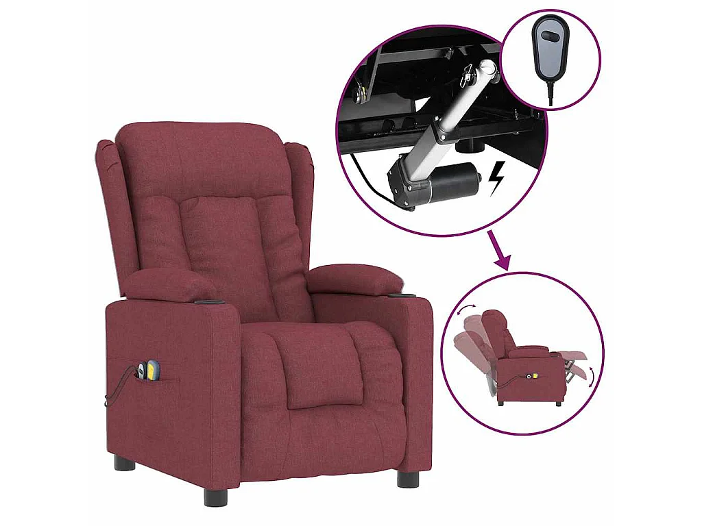 Fauteuil électrique de massage Bordeaux Tissu