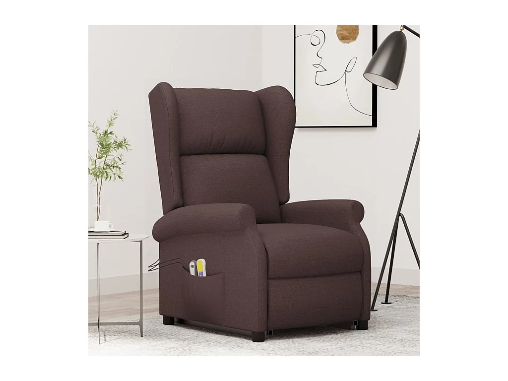 Fauteuil de massage Marron foncé Tissu