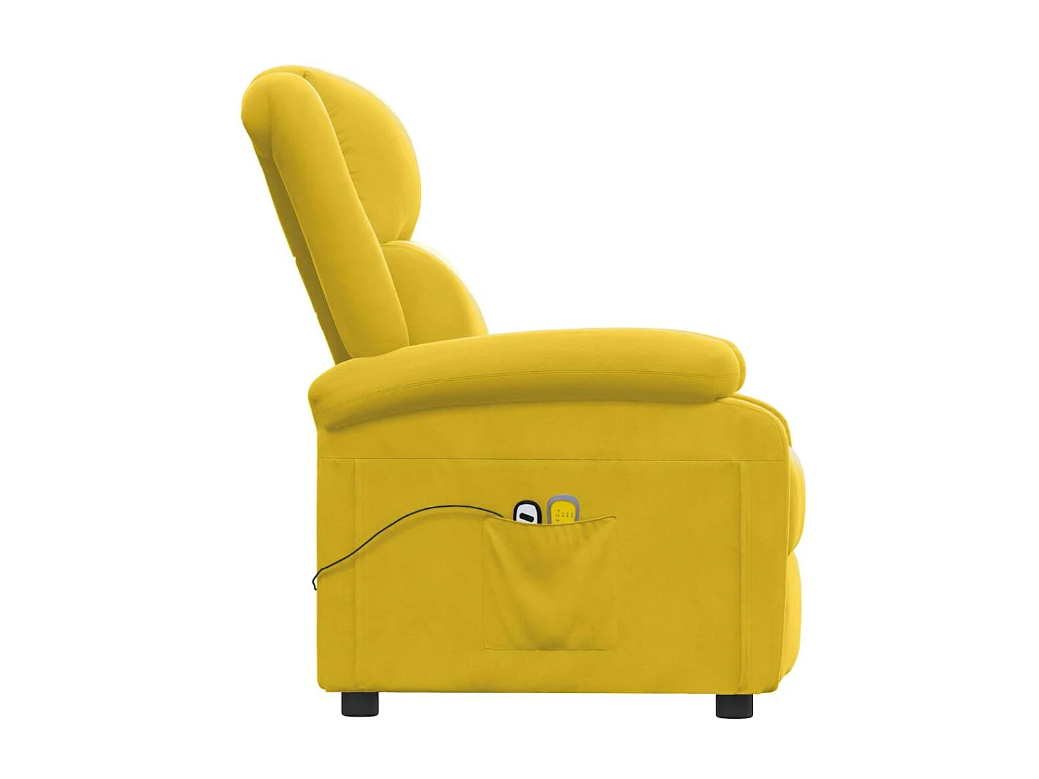 Fauteuil électrique de massage Jaune Velours