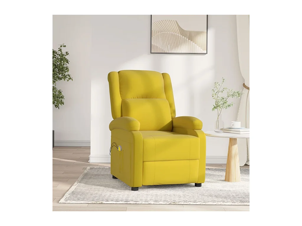 Fauteuil électrique de massage Jaune Velours