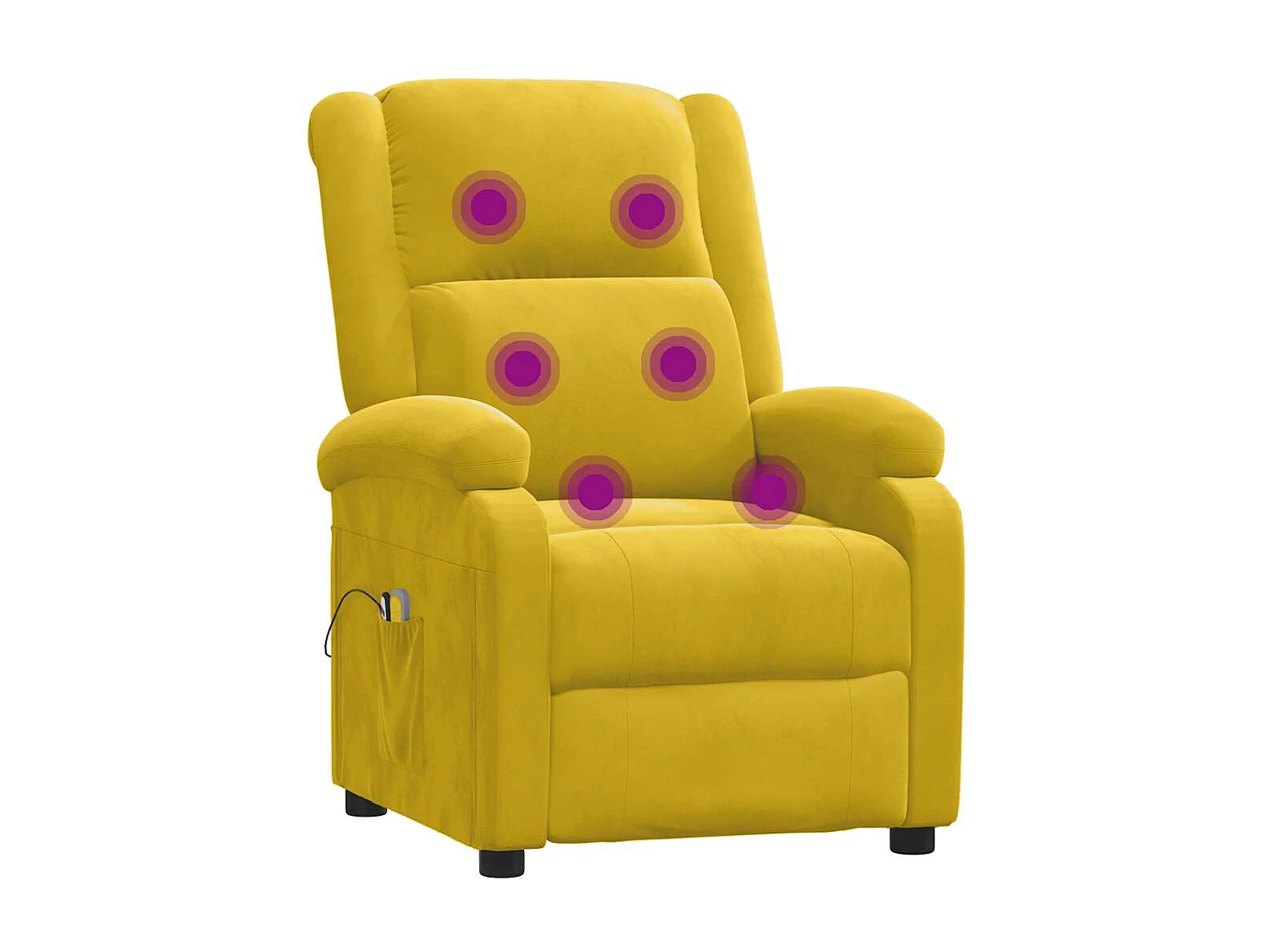 Fauteuil électrique de massage Jaune Velours