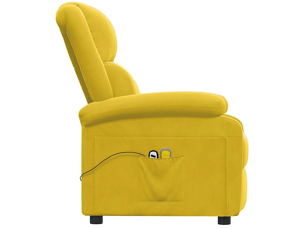 Fauteuil électrique de massage Jaune Velours