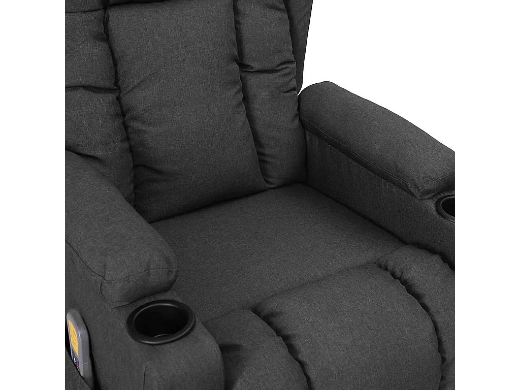 Poltrona de massagens elevatória tecido cinzento-escuro