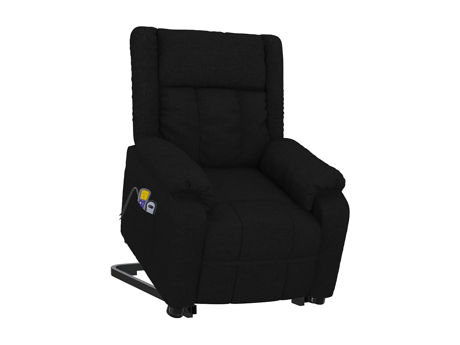 Massagesessel mit Aufstehhilfe Schwarz Stoff