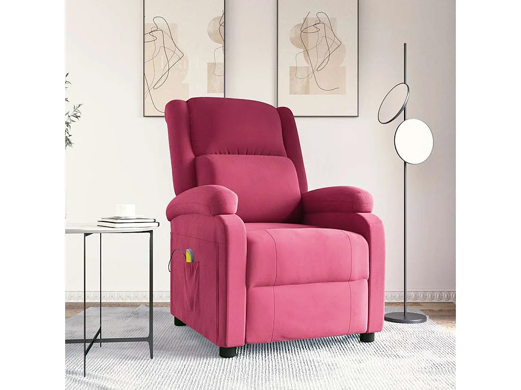 Fauteuil de massage Rouge bordeaux Velours