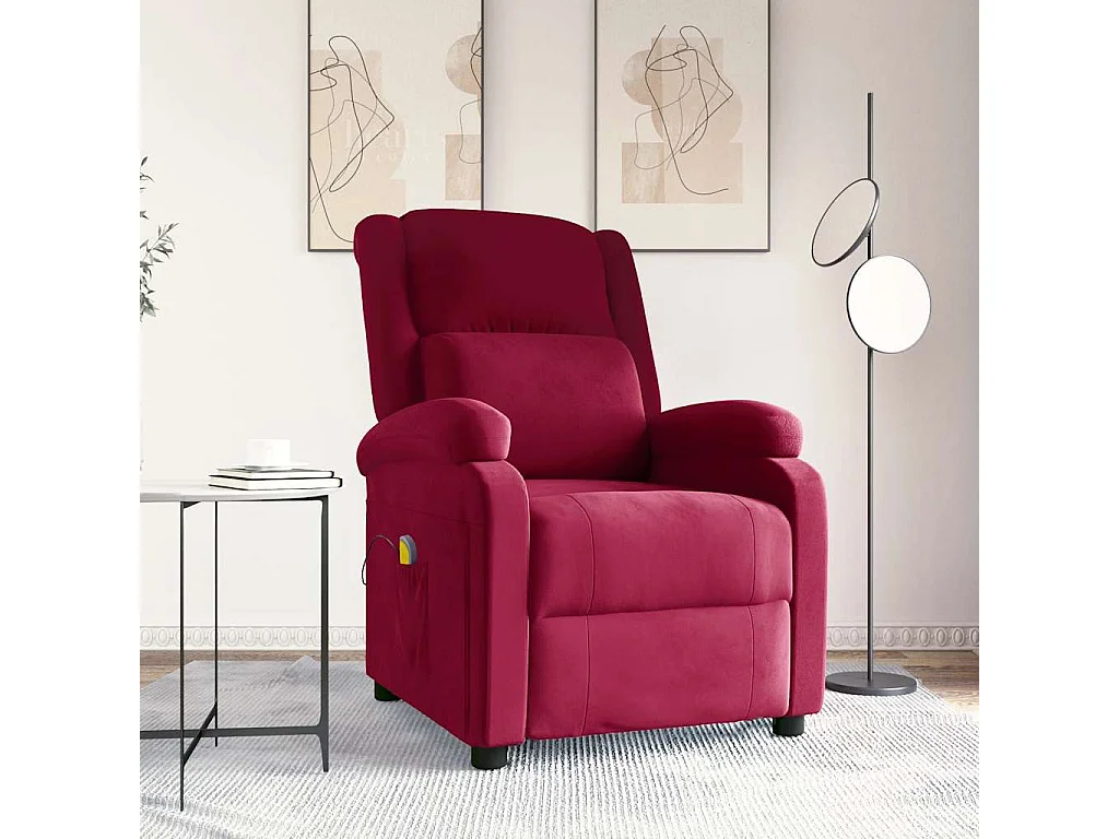 Fauteuil de massage Rouge bordeaux Velours