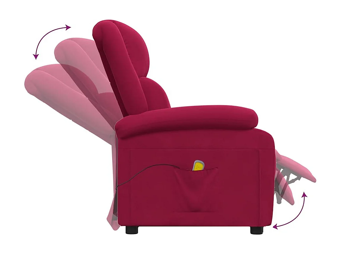 Fauteuil de massage Rouge bordeaux Velours