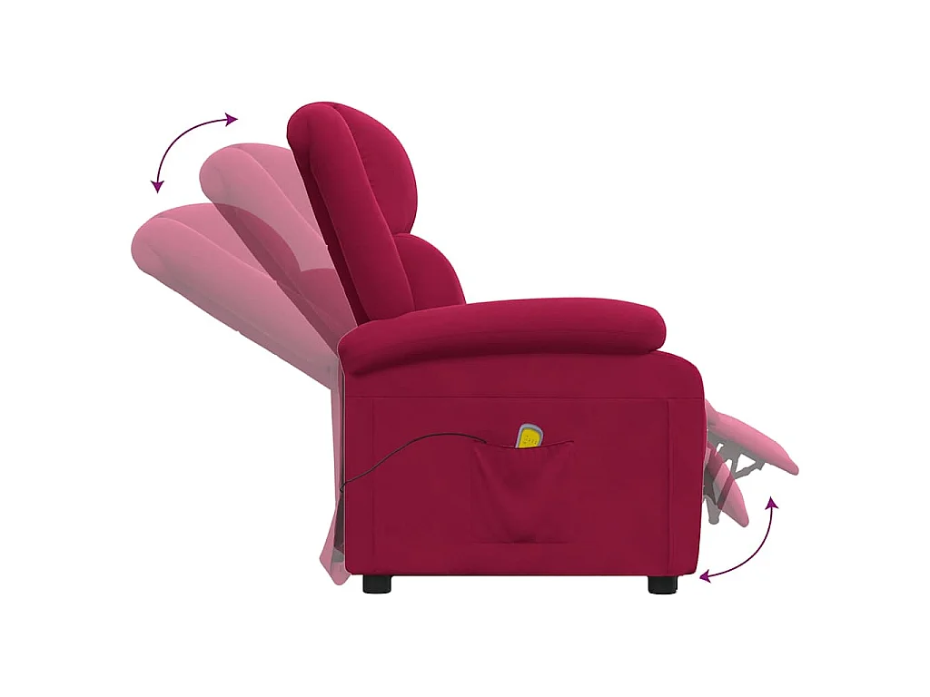 Fauteuil de massage Rouge bordeaux Velours