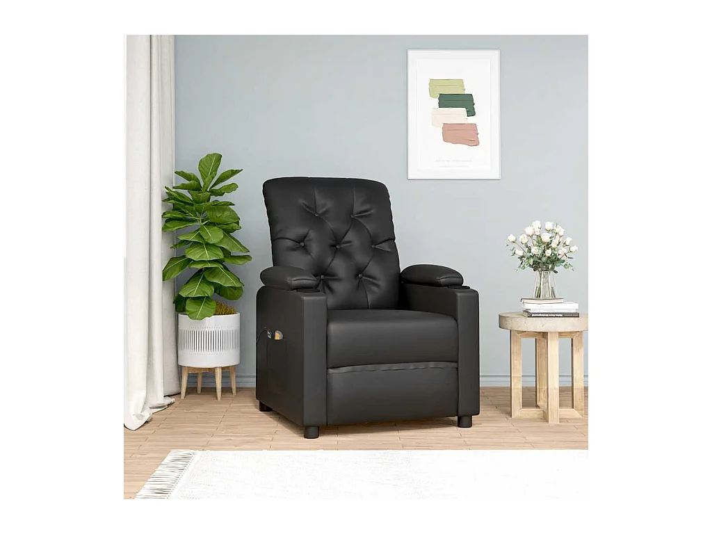 Fauteuil de massage Noir Similicuir
