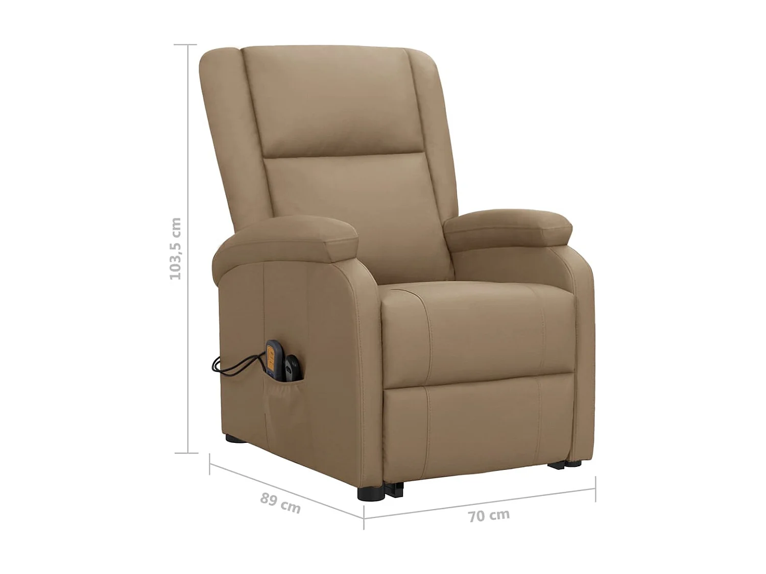 Sillón de masaje elevable cuero sintético color capuchino