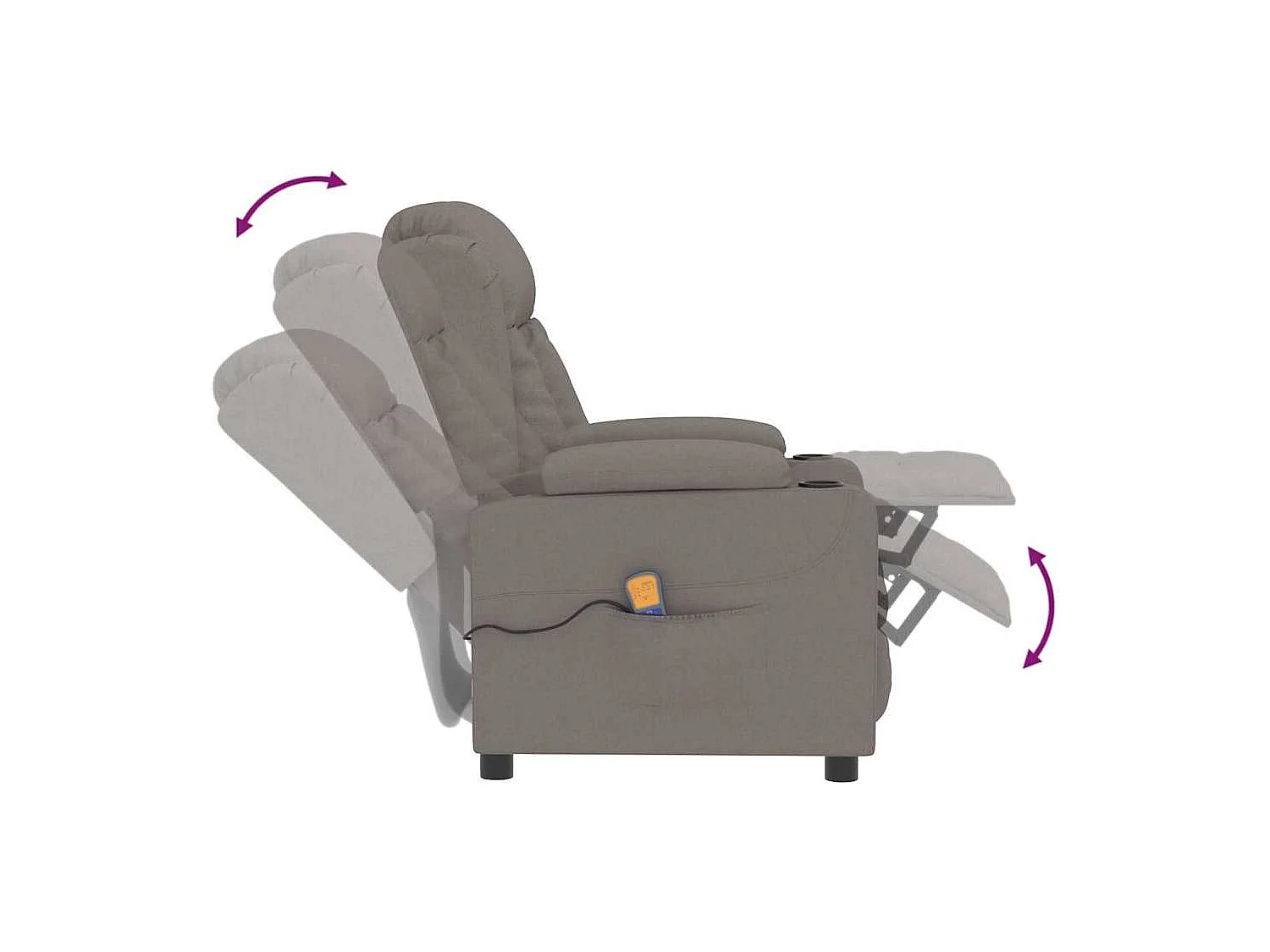 Poltrona Massaggiante Tortora in Tessuto