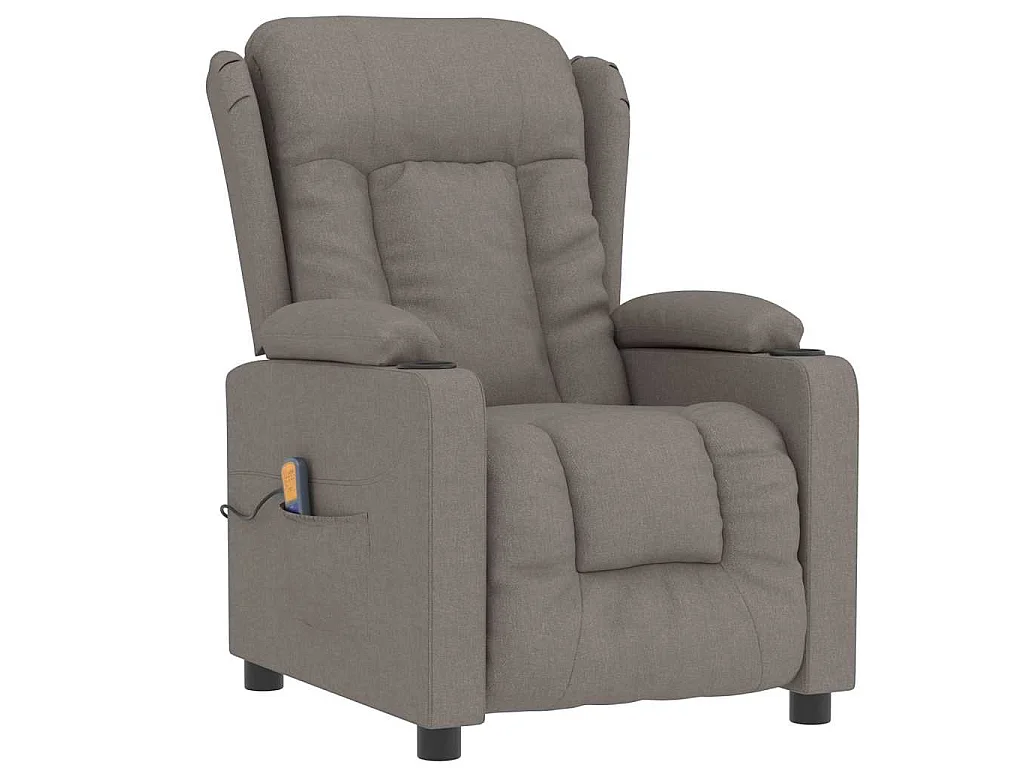 Massagesessel Taupe Stoff